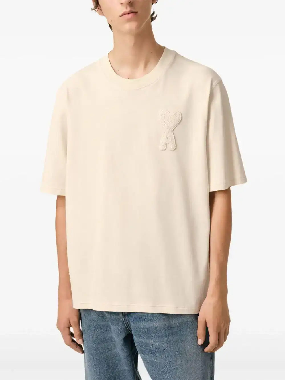 Camiseta Ami Paris Ami de Couer HTS055726 WHITE CREAM AMI PARIS