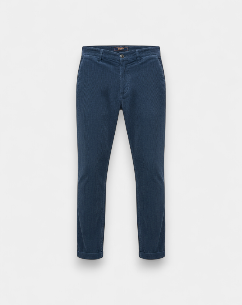 Pantalon 40 Weft David DAVID 2406 W1715 BLU INDIGO PANA-BLUE 40 WEFT