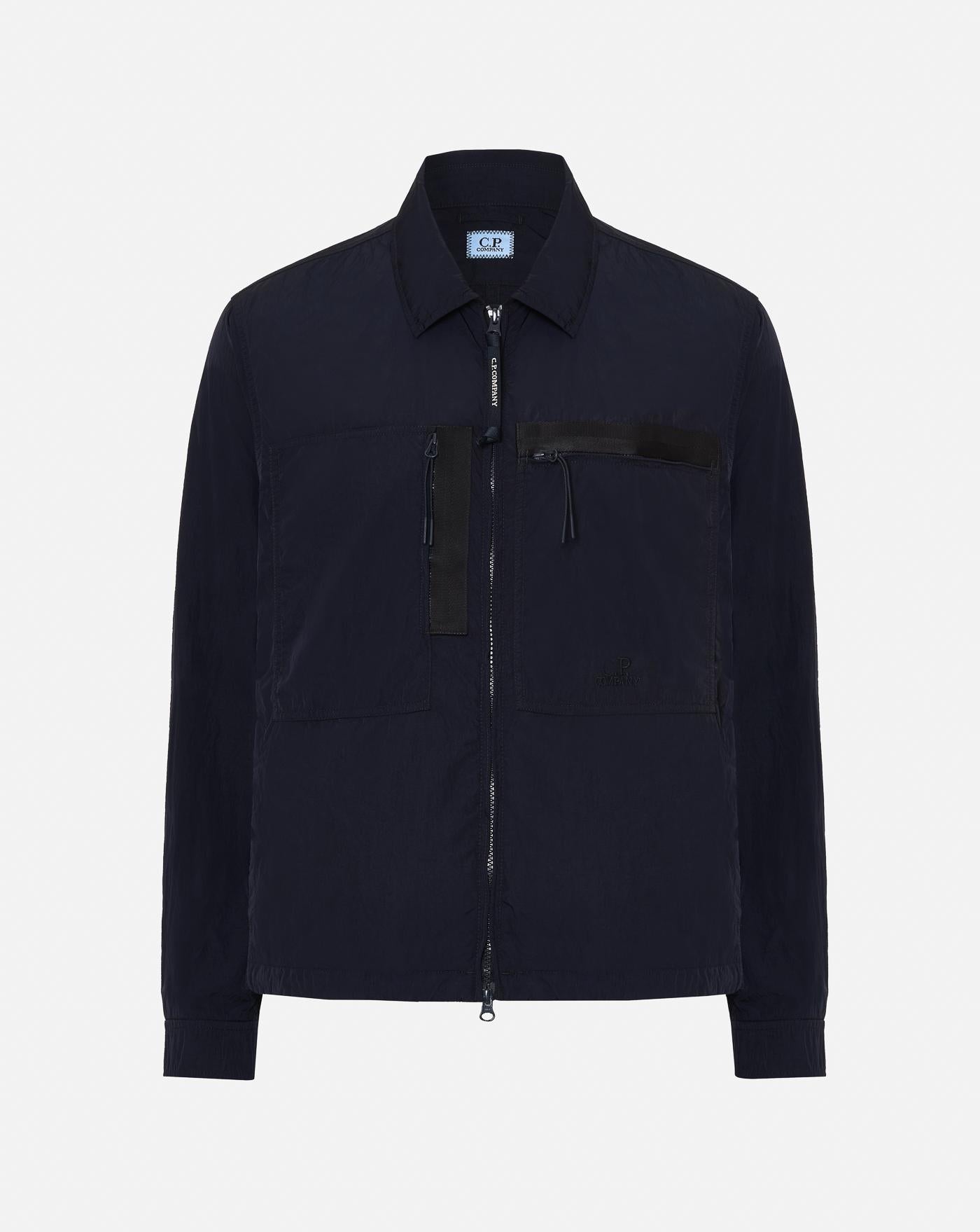 Chaqueta C.P. Company Chorme Full Zip Logo Overshirt 18CMOS092A005904G 888 C.P. COMPANY