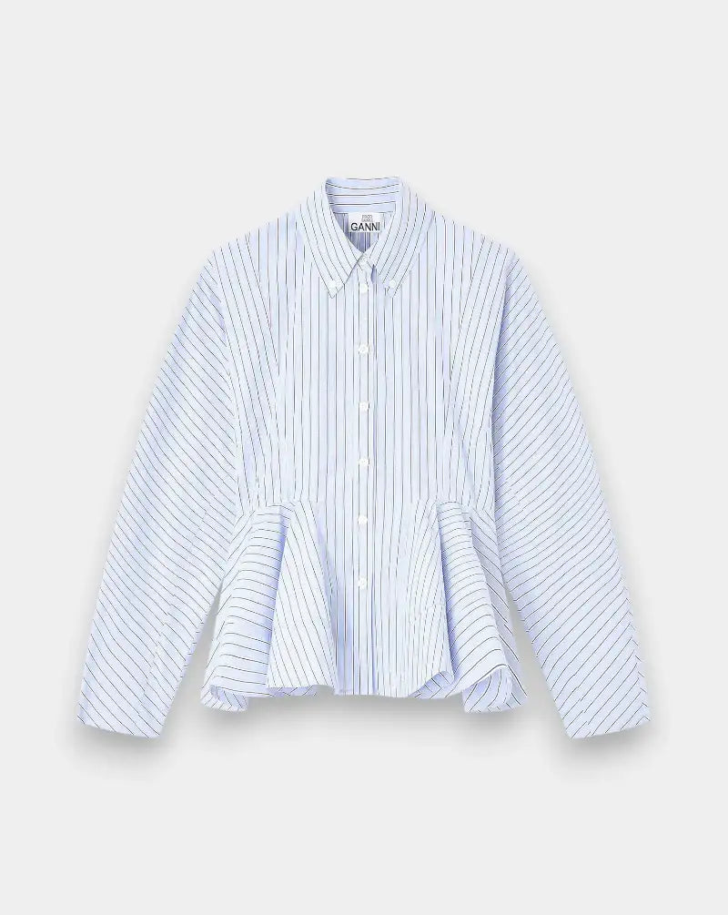 Camisa Ganni Stripe Peplum Shirt W0824 01M GANNI