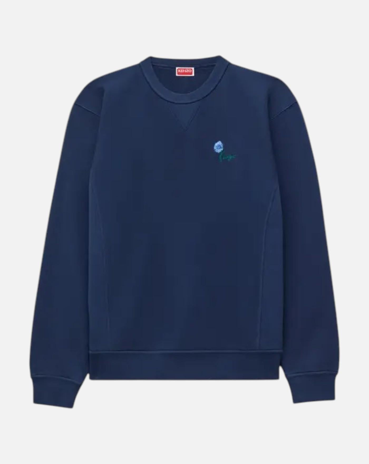 Sudadera de algodón bordada 'KENZO Tulip'<BR/><BR/> FG65TS2934SK 79 BLUE BLACK KENZO