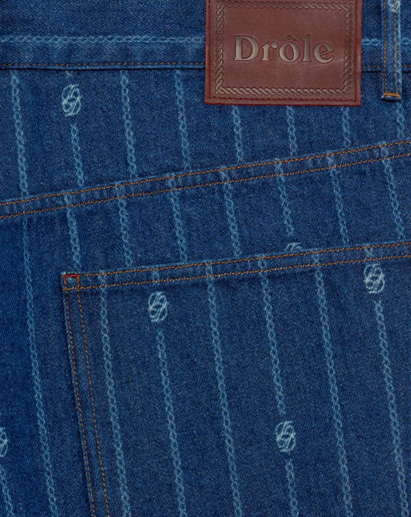 Denim Drole de Monsieur Le Jean Baggy Monogramme BP168 CO238 SW DROLE DE MONSIEUR