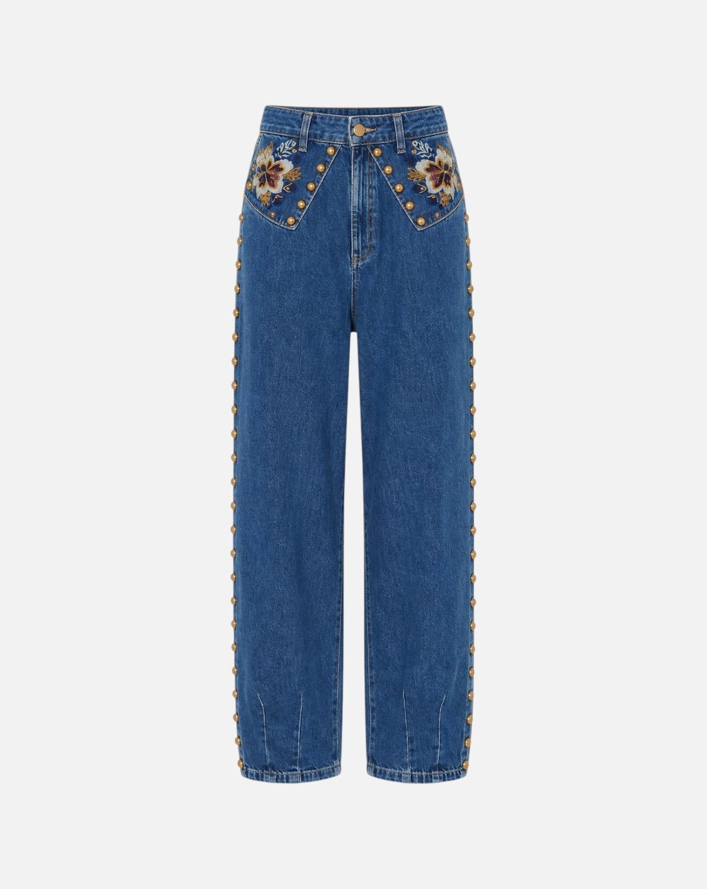 Pantalon Farm Rio Baloon Gold and Blue Denim 362430 L0034 DENIM FARM RIO