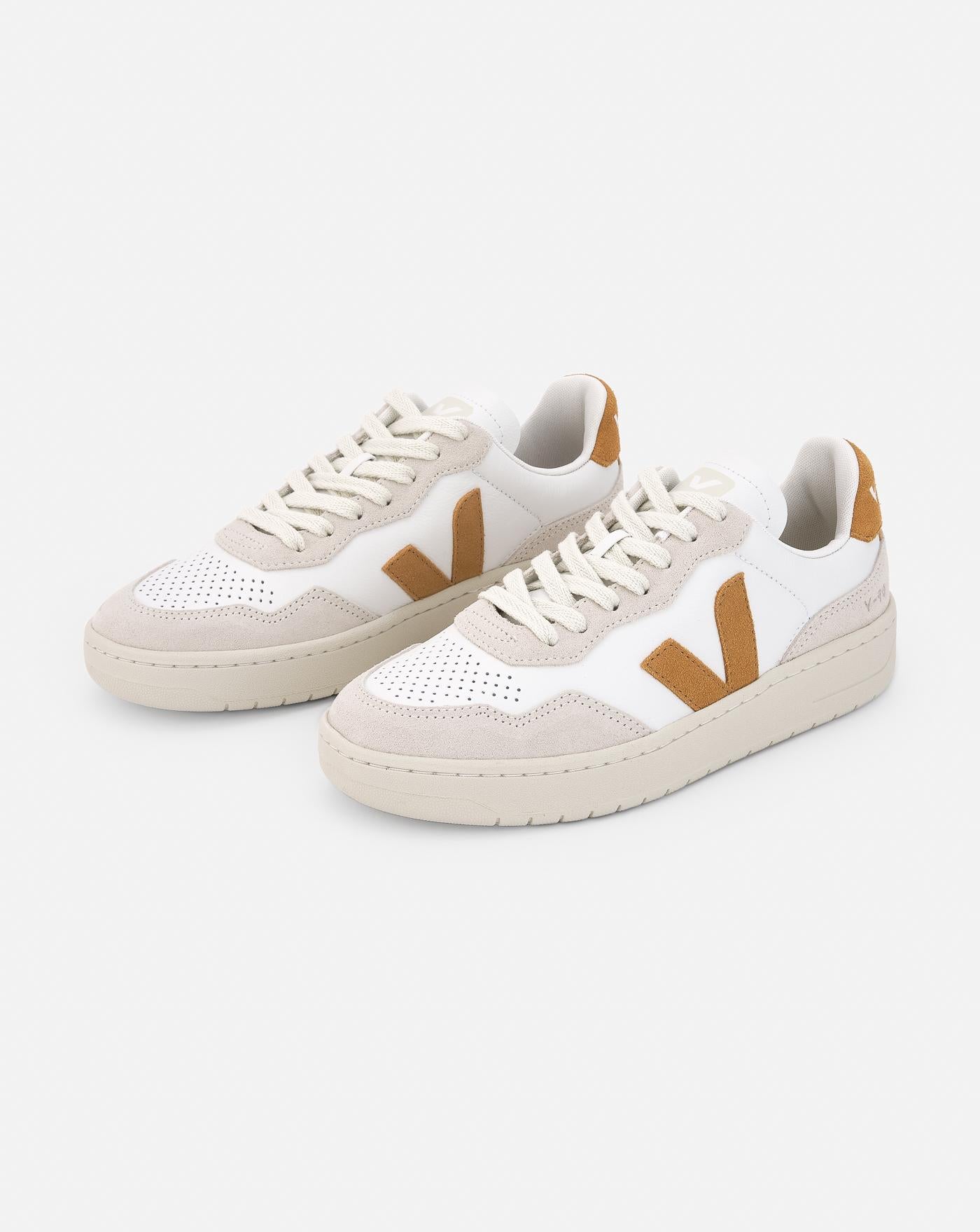 Zapatillas Veja V-90 O.T. Leather Extra White Umber VD2003389A EXTRA-WHITE-UMBER VEJA