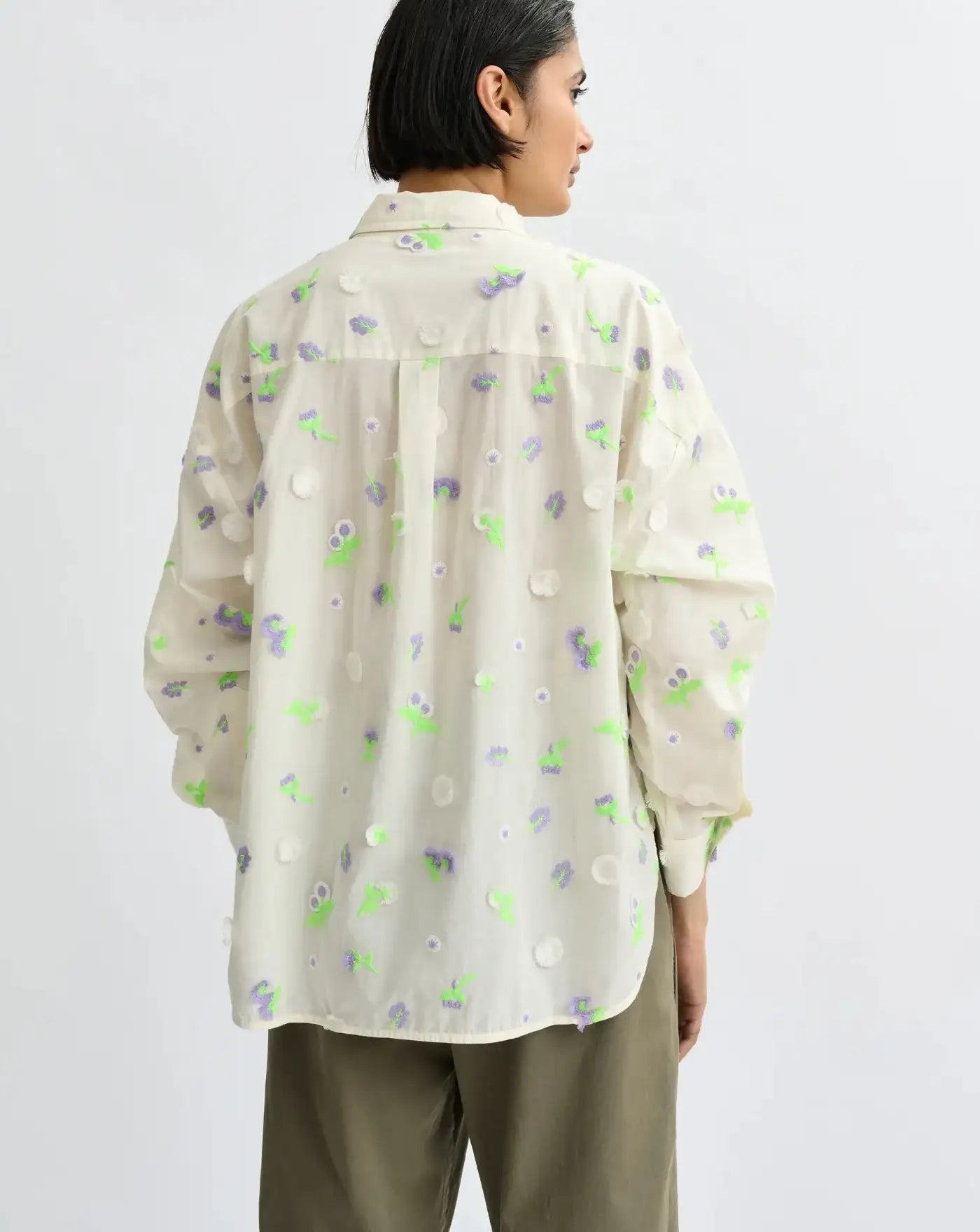Camisa Essentiel Antwerp Jimena Embroidered Boxy Shirt JIMENA J1OWOFF WHITE ESSENTIEL ANTWERP
