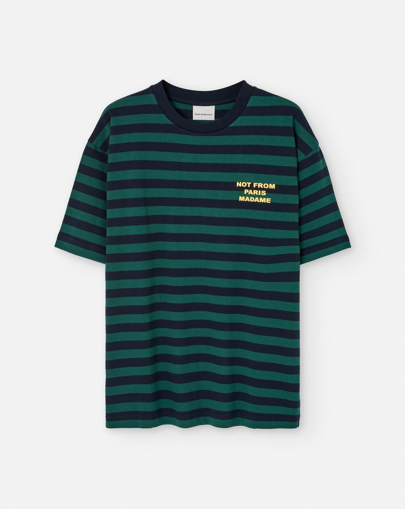 Camiseta Drole de Monsieur Le T-shirt Slogan Rayè TS224 CO135 NAVY DROLE DE MONSIEUR