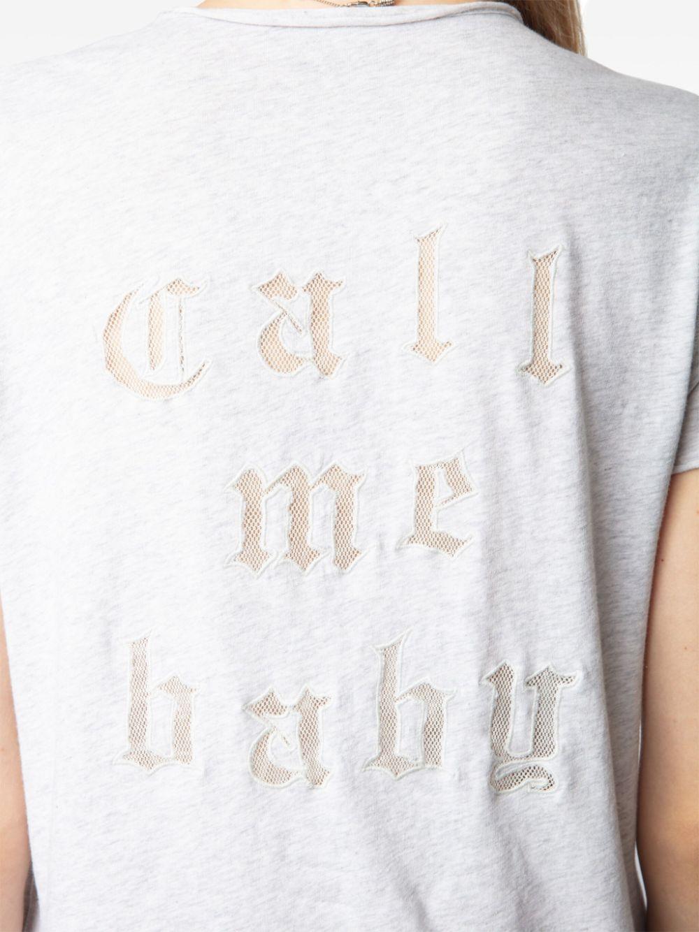 Camiseta Zadig & Voltaire Story Cl Fishnet Call me Baby JWTS02680 GRIS ZADIG & VOLTAIRE