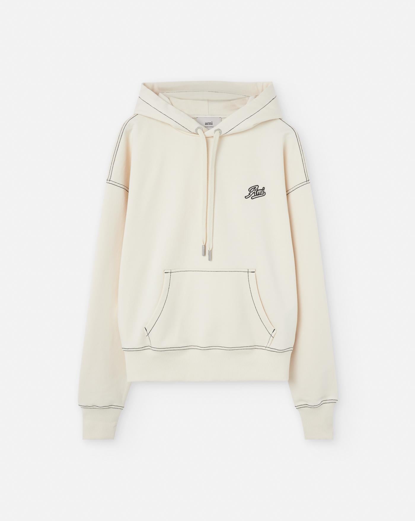 Sudadera Ami Paris Logo HSW229JE0098 WHITE CREAM AMI PARIS