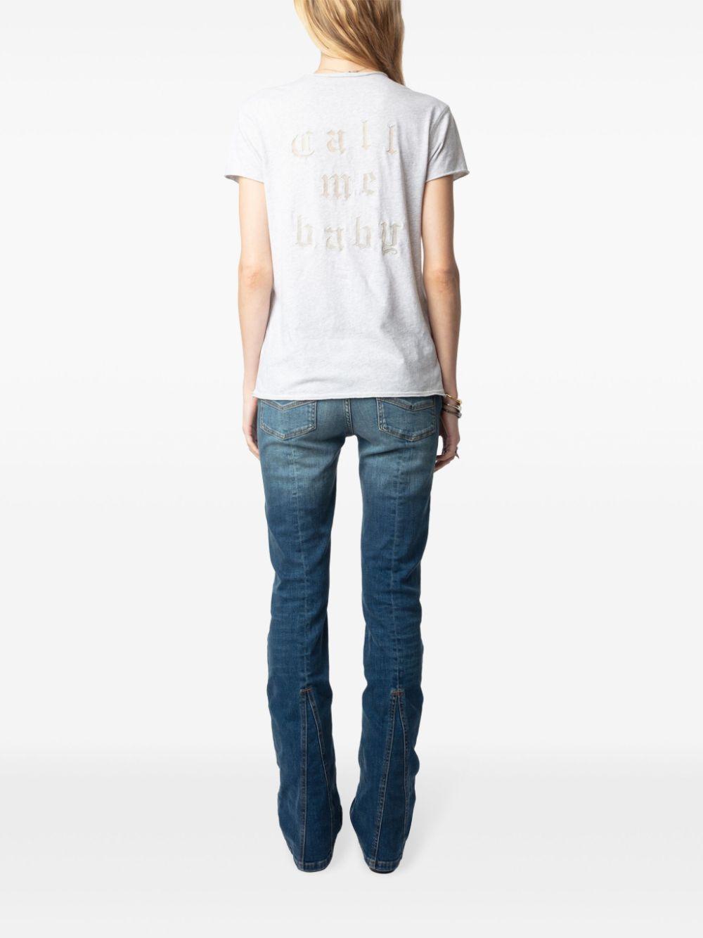 Camiseta Zadig & Voltaire Story Cl Fishnet Call me Baby JWTS02680 GRIS ZADIG & VOLTAIRE