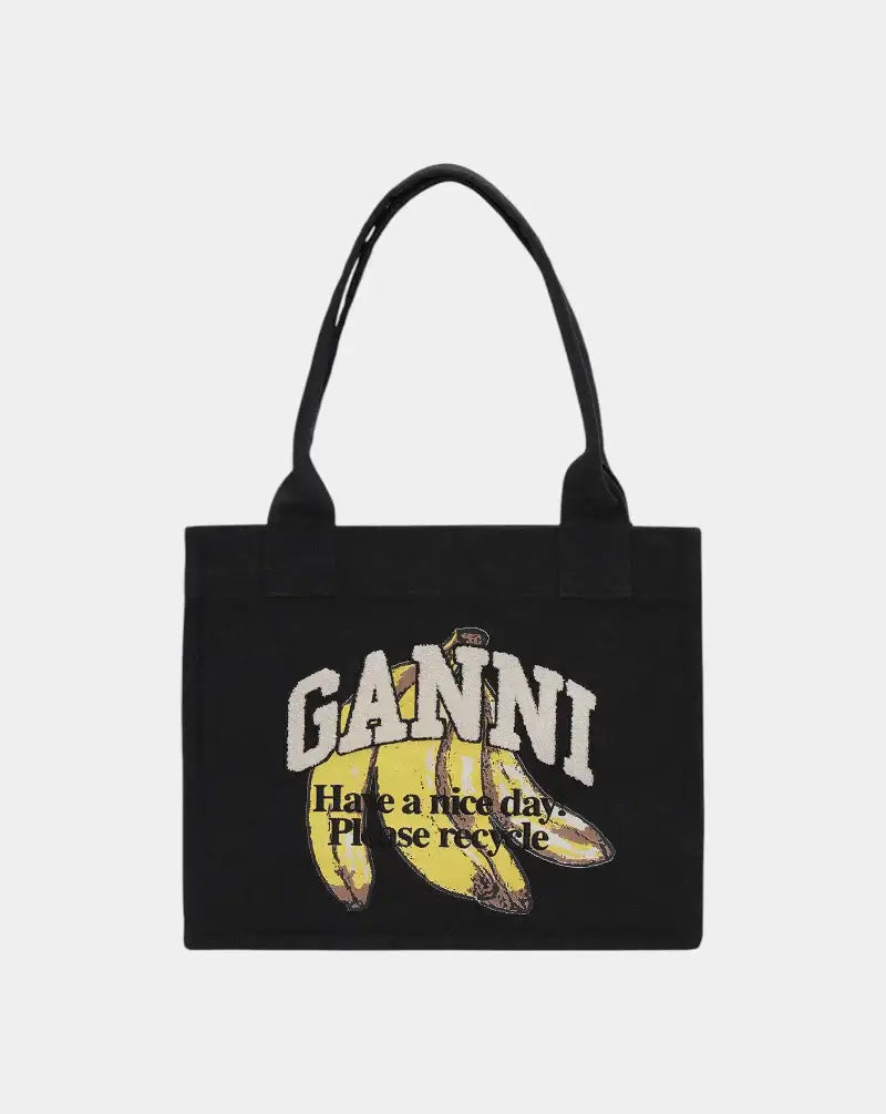 Bolso Ganni Large Easy Shopper Pocket Banana Print A6897 099 GANNI