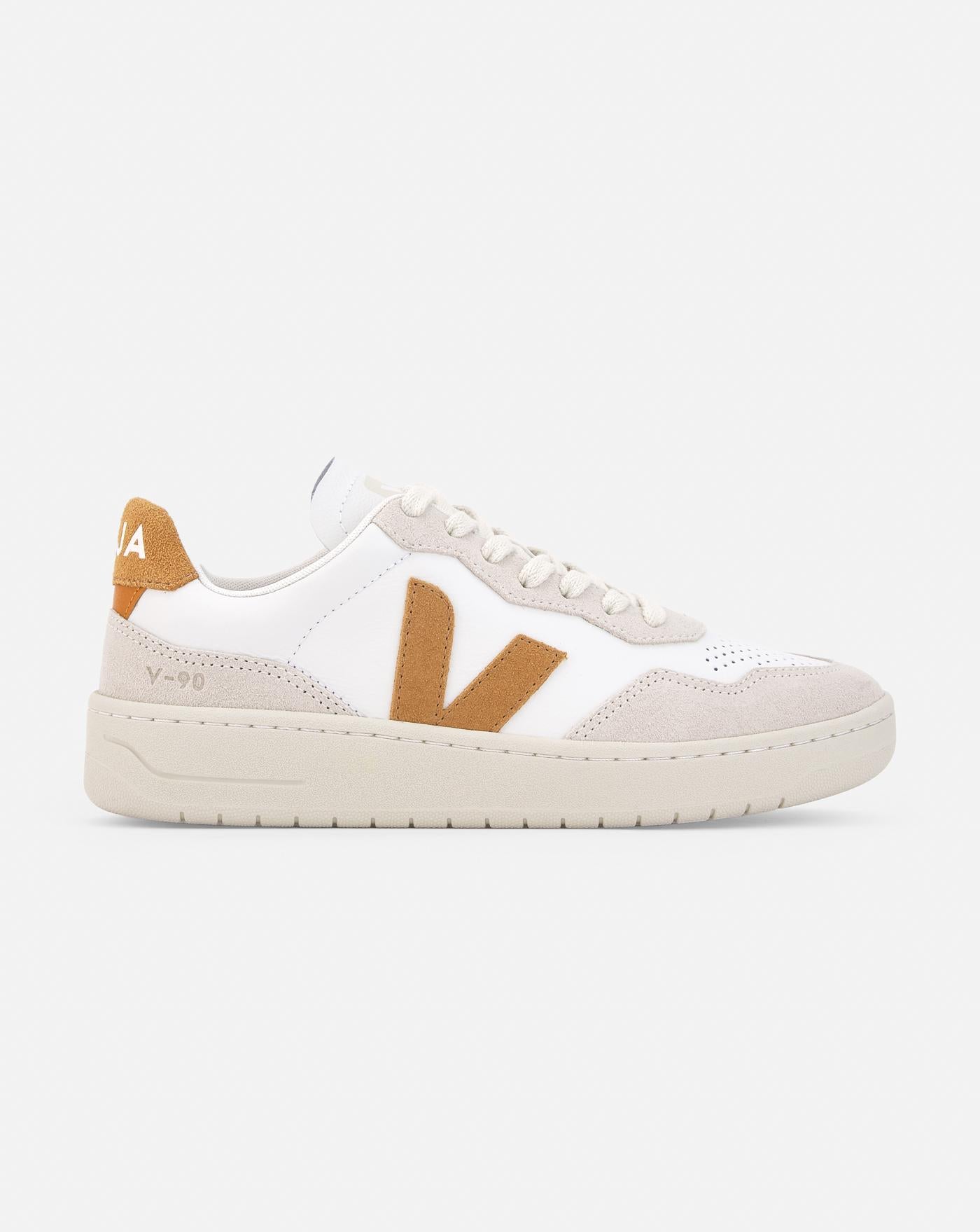 Zapatillas Veja V-90 O.T. Leather Extra White Umber VD2003389A EXTRA-WHITE-UMBER VEJA