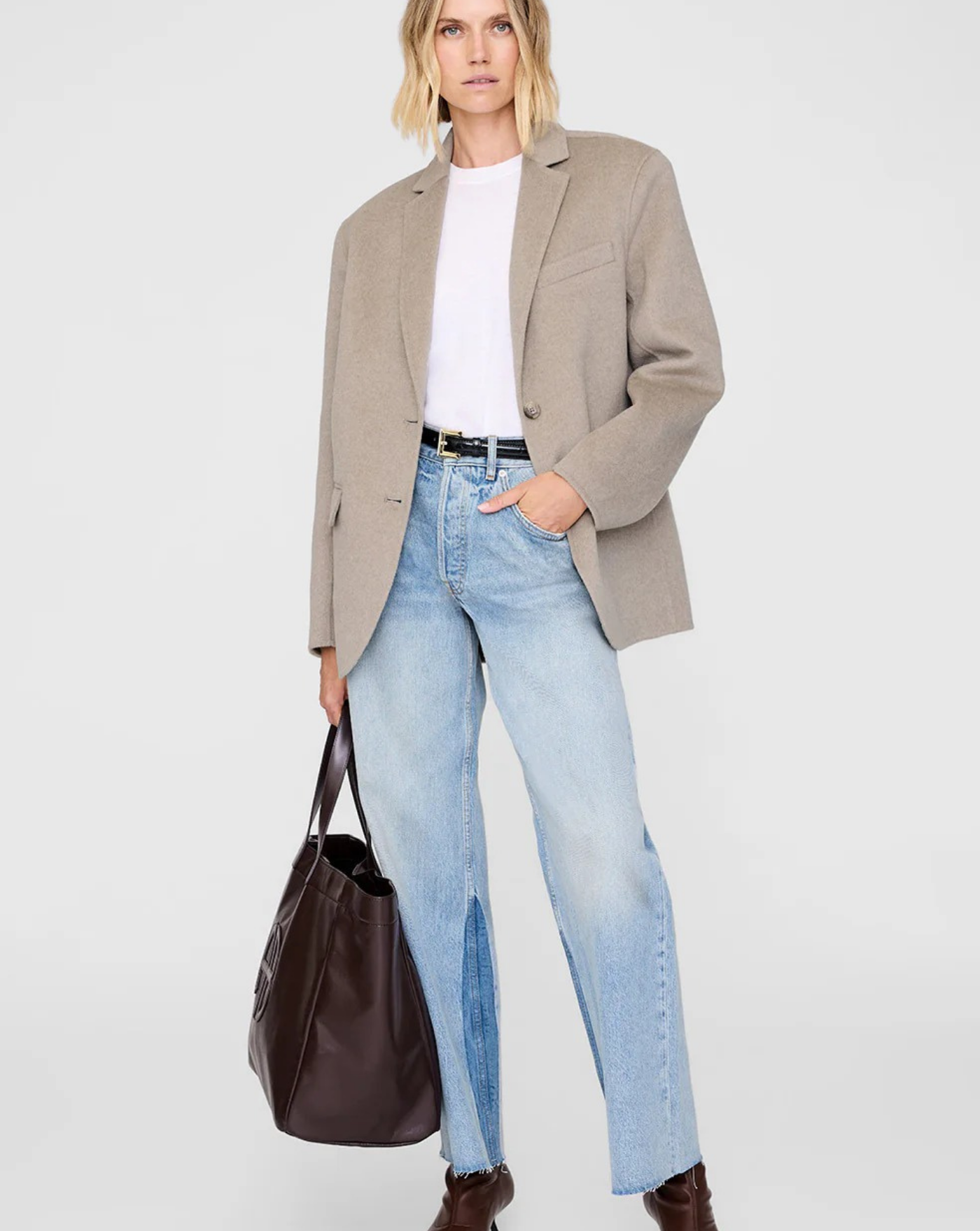 Bolso Anine Bing Large rio tote A132148005DBN1 DARK BROWN ANINE BING