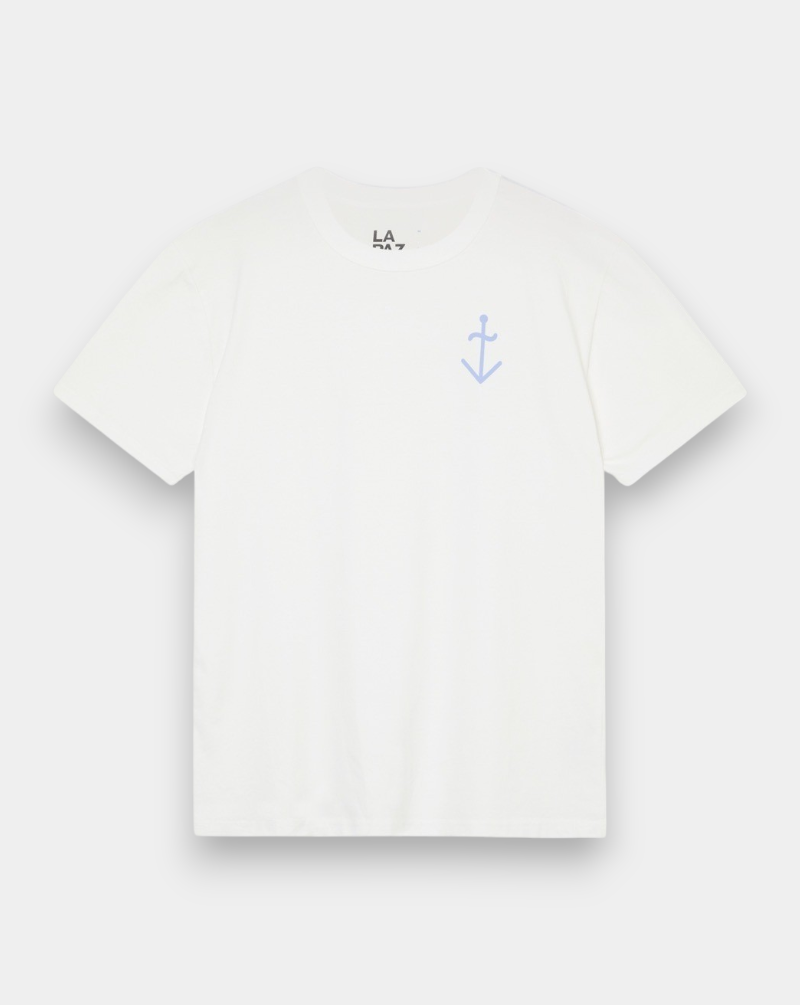 Camiseta La Paz Dantas Logo SS260080220 OFF-WHITE/ WIND BLUE LOGO LA PAZ