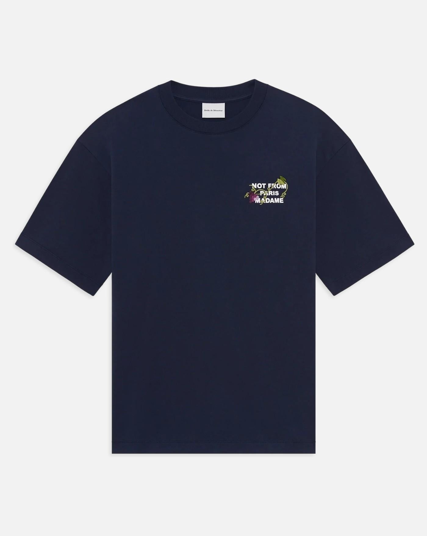 Camiseta Drole de Monsieur Vine Embroidered Slogan T-shirt TS327 CO248 NY DROLE DE MONSIEUR