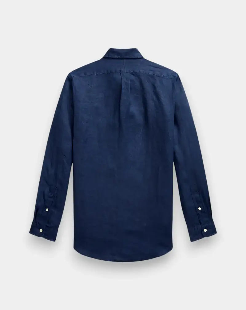 Camisa Polo Ralph Lauren Linen 710966294504 NEWPORT NAVY W/ WHITE PP POLO RALPH LAUREN