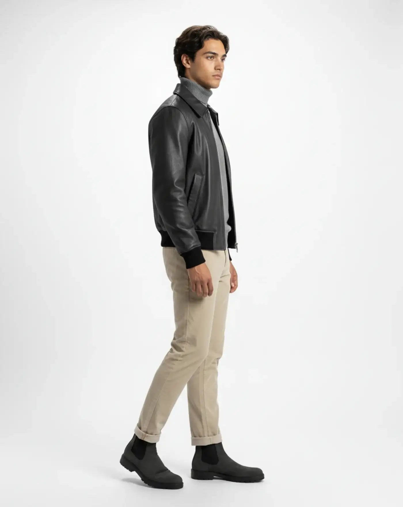 Chaqueta Ami Paris Leather Zipped HJK850LH0044 020 AMI PARIS