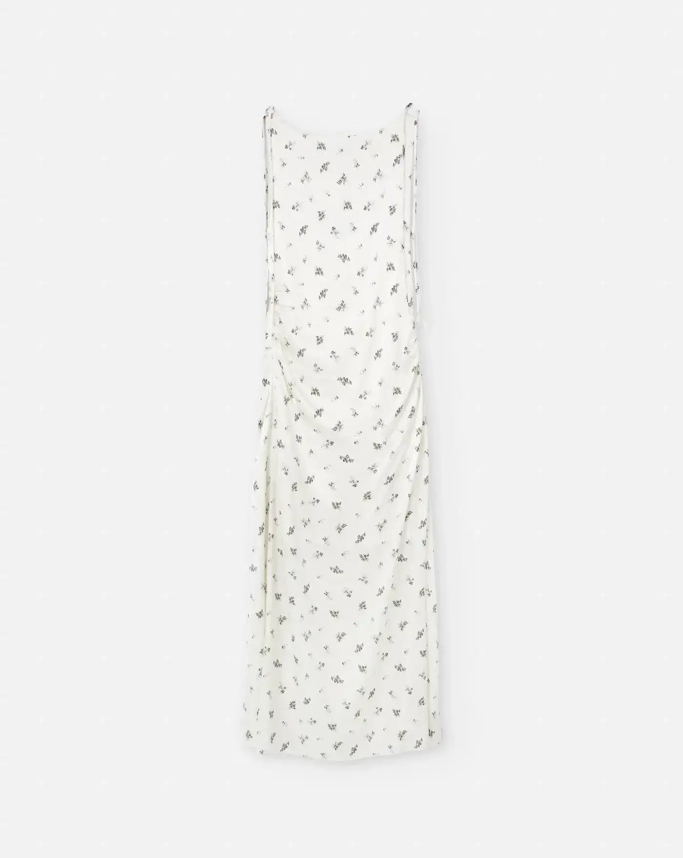 Vestido Ganni Printed Satin Gathered Long Dress W0262 135 GANNI