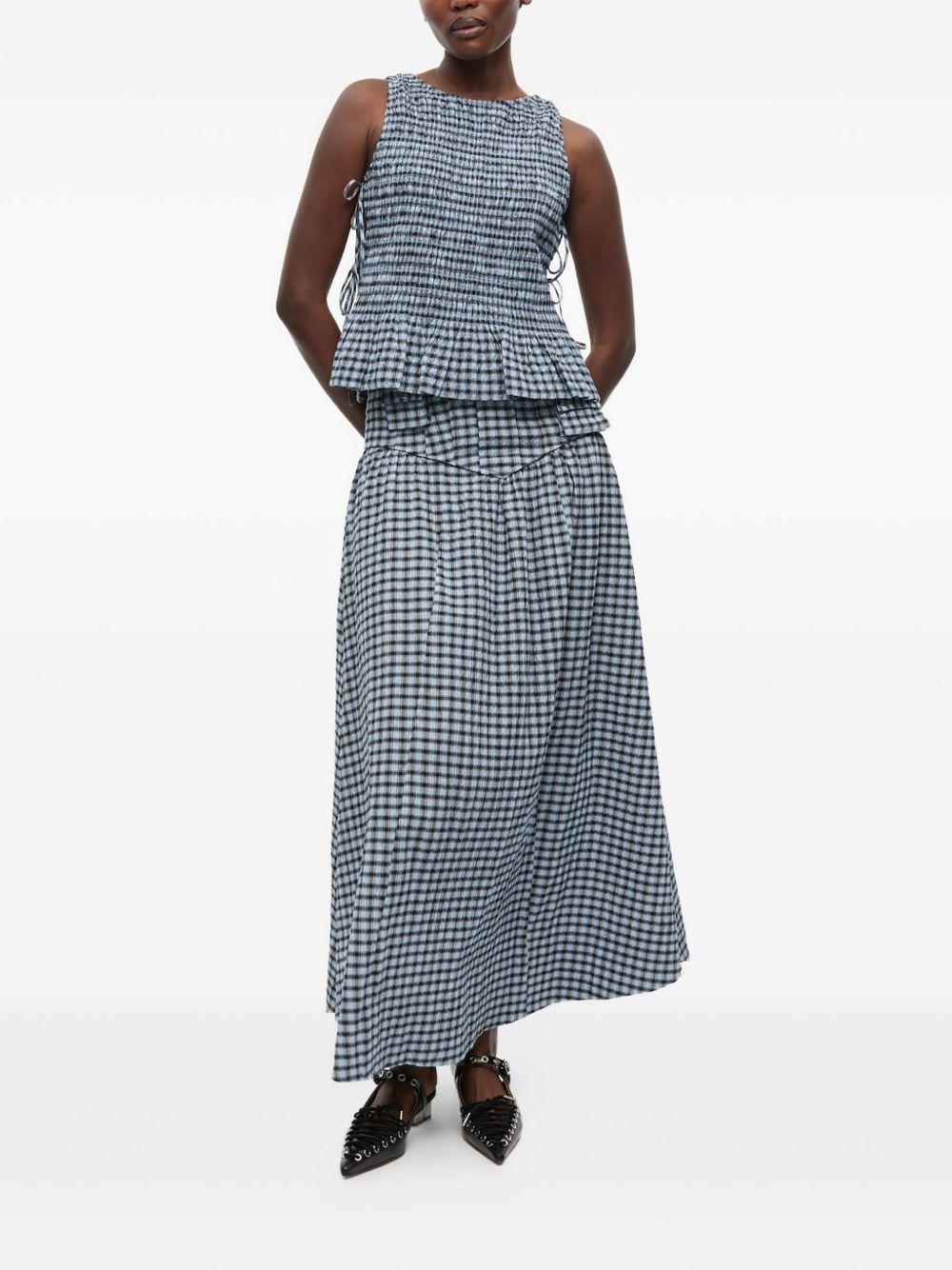 Falda Ganni Seersucker Check Long W0744 326 GANNI