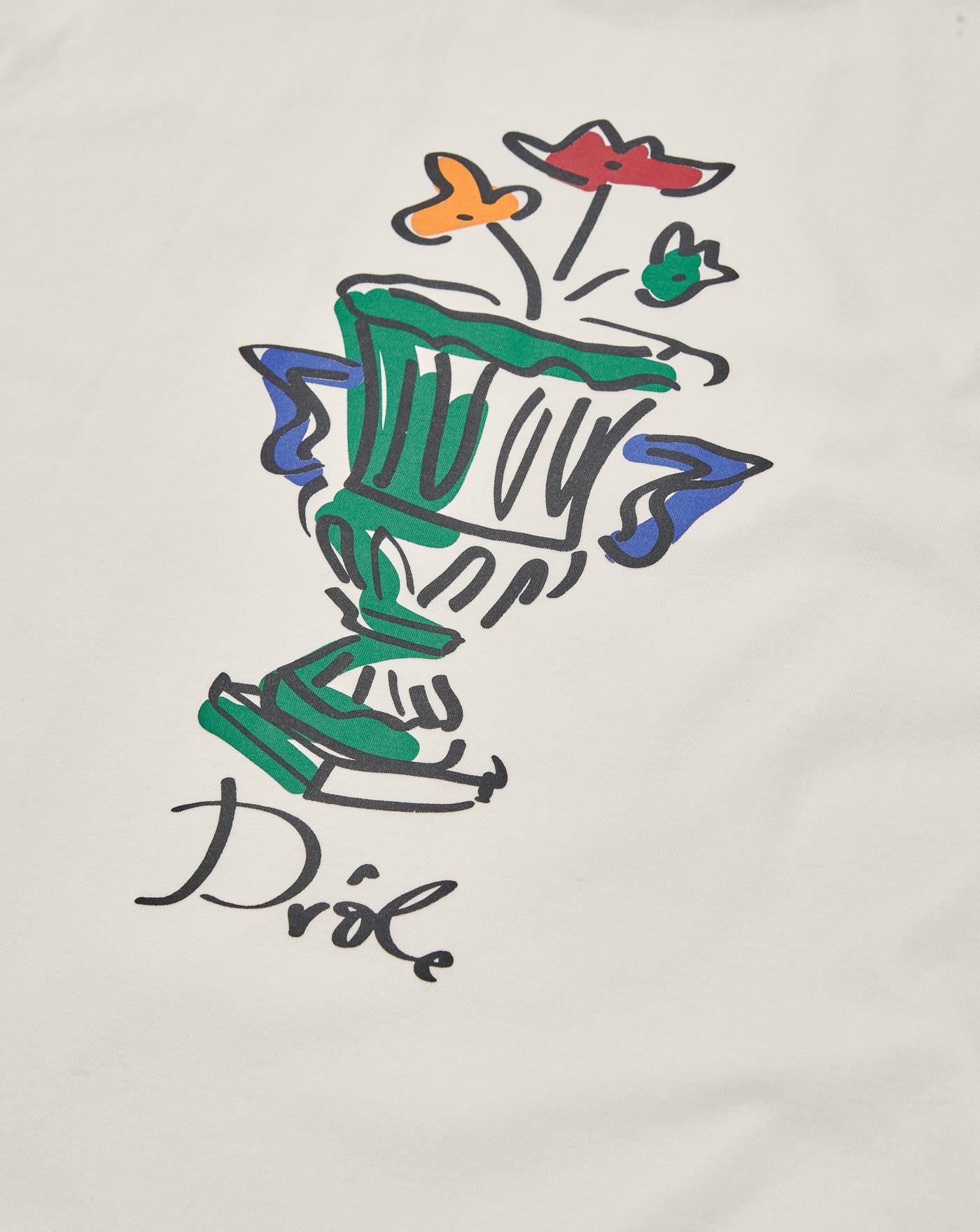 Camiseta Drole de Monsieur Le T-Shirt Slogan Vase TS225 CO002 CM CREAM DROLE DE MONSIEUR