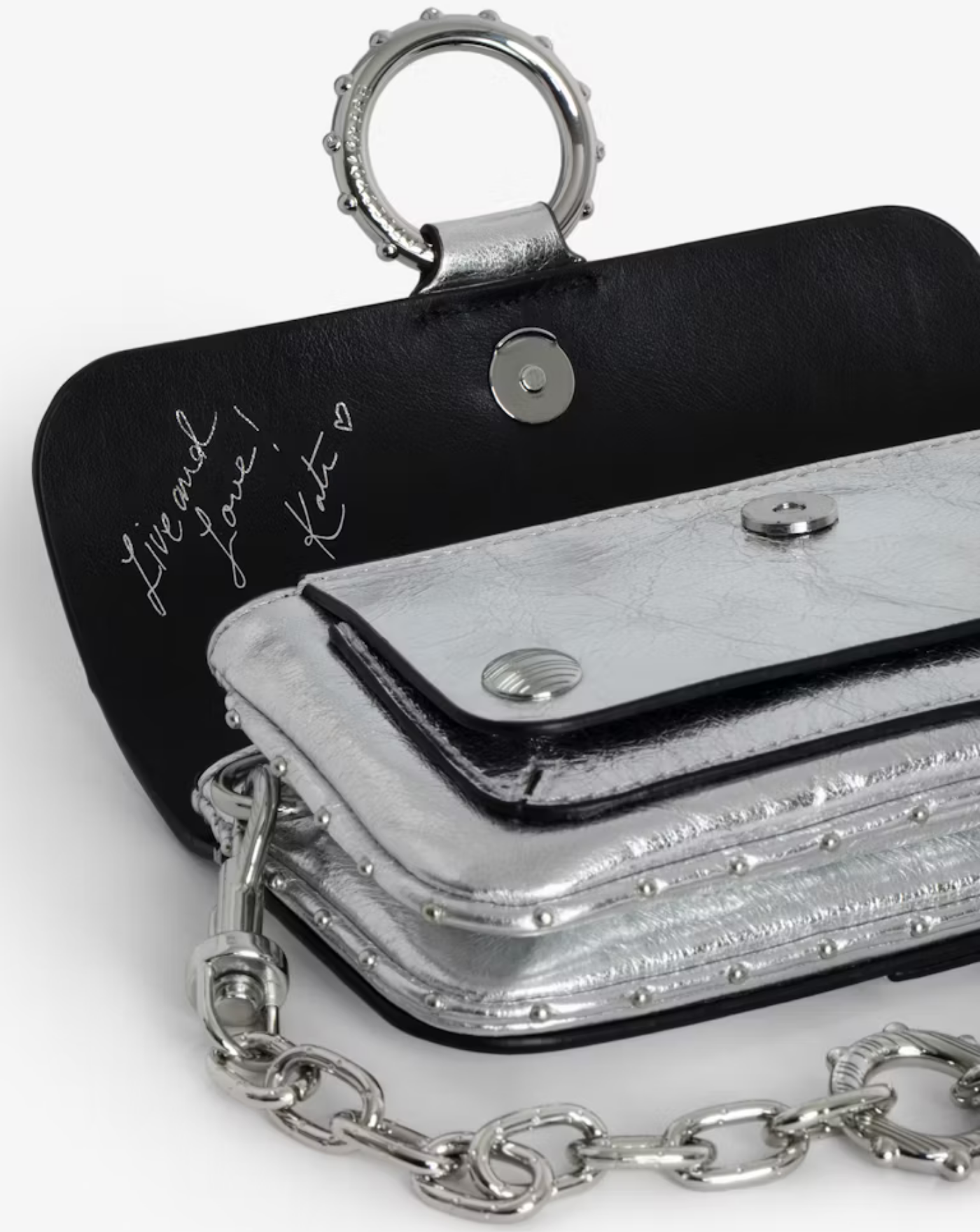 Bolso Zadig & Voltaire Kate Wallet Vintage Metal LWBA03973 SILVER 020 ZADIG & VOLTAIRE