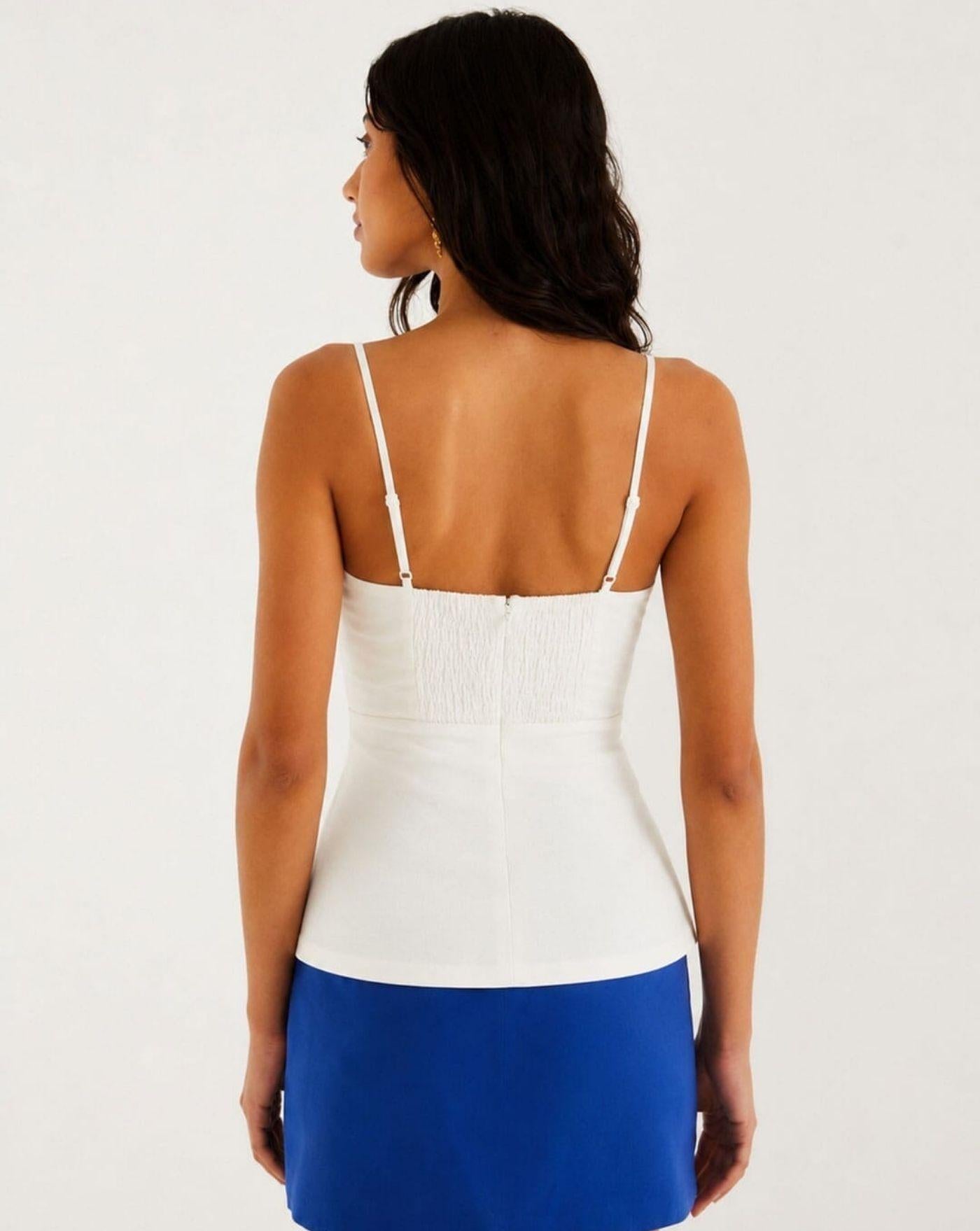 Blusa Farm Rio Shell Bust Off-white Peplum 363556 OFF WHITE FARM RIO