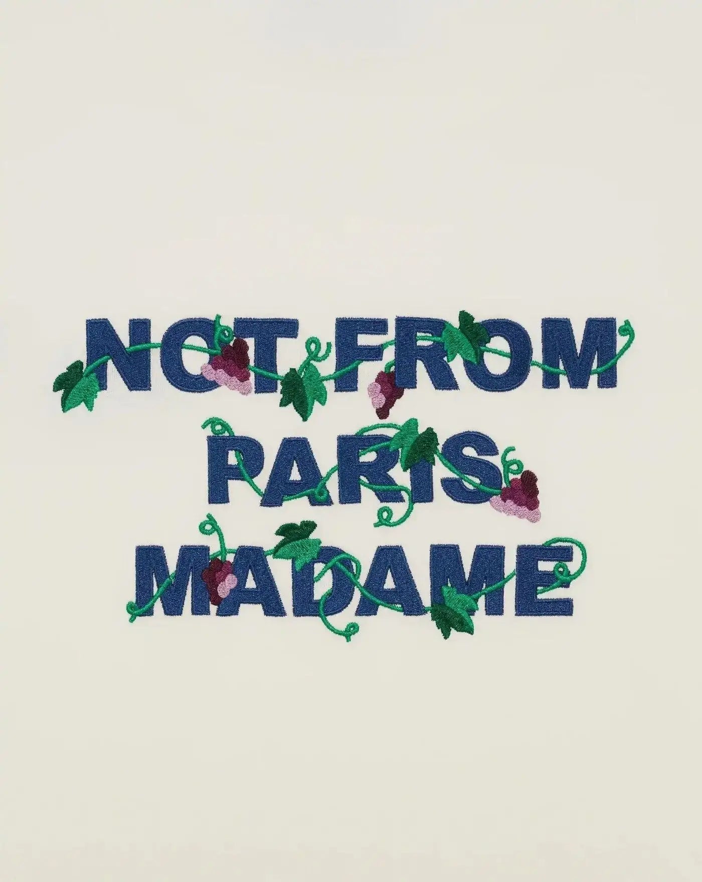 Camiseta Drole de Monsieur Vine Embroidered Slogan T-shirt TS327 CO248 OW DROLE DE MONSIEUR