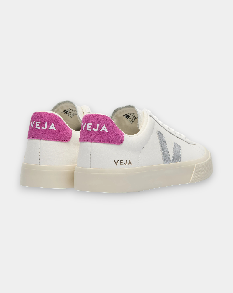 Zapatillas Veja Campo Leather Extra White Silver Ultraviolet CP0520788A WHITE-SILVER-ULTRAVIOLET VEJA