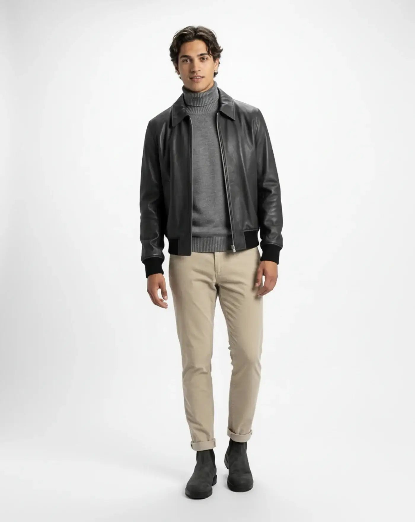 Chaqueta Ami Paris Leather Zipped HJK850LH0044 020 AMI PARIS