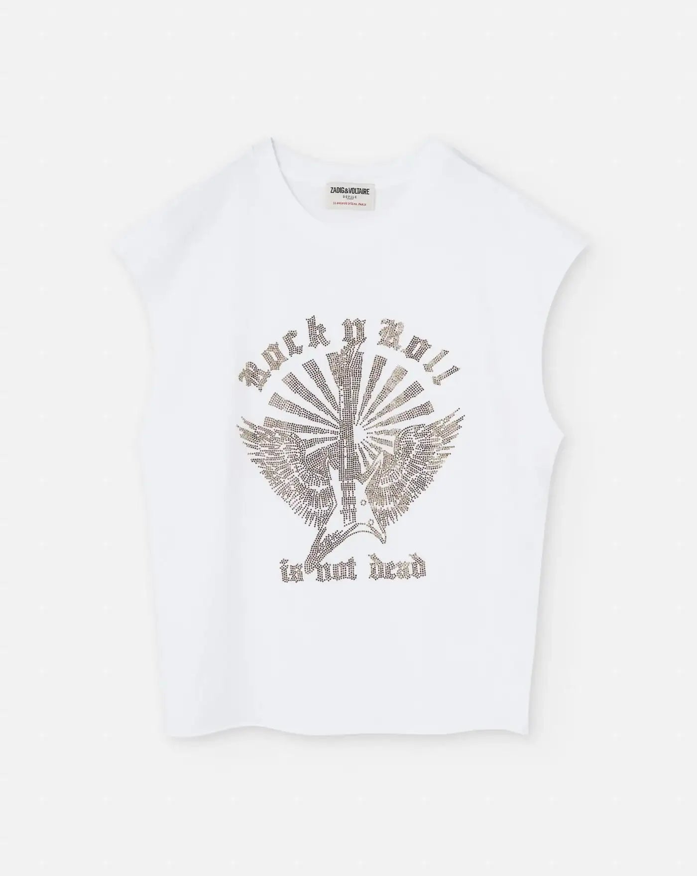 Camiseta Zadig & Voltaire Cloe Hc Guitar Wings Strass JWTT01265 BLANCO ZADIG & VOLTAIRE