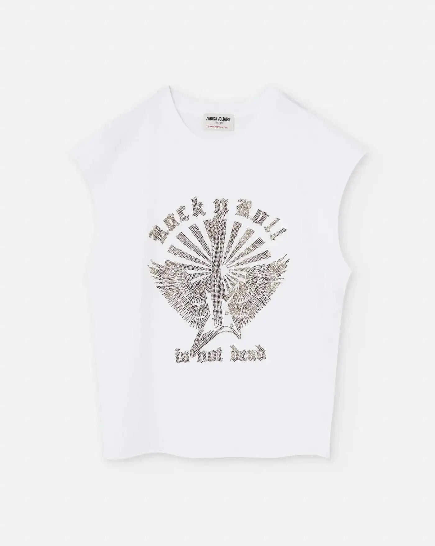 Camiseta Zadig & Voltaire Cloe Hc Guitar Wings Strass JWTT01265 BLANCO ZADIG & VOLTAIRE