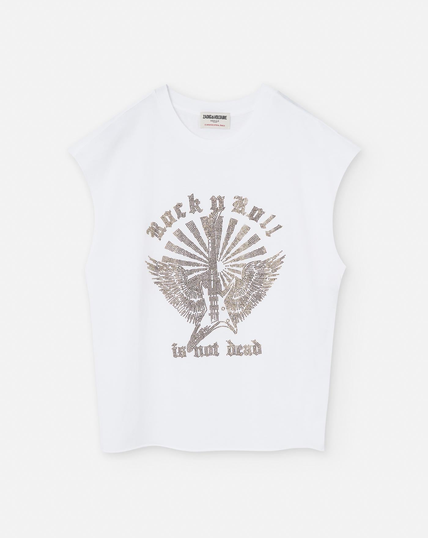 Camiseta Zadig & Voltaire Cloe Hc Guitar Wings Strass JWTT01265 BLANCO ZADIG & VOLTAIRE