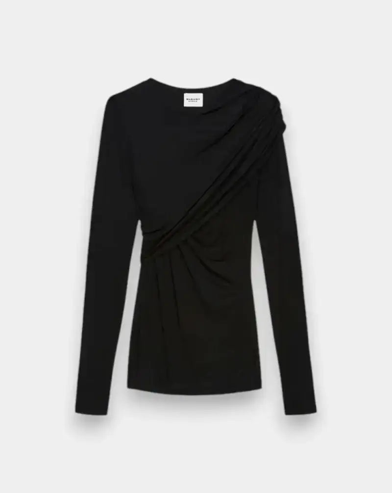 Blusa Isabel Marant Dressi HT0656FA C3K01E 01BK ISABEL MARANT