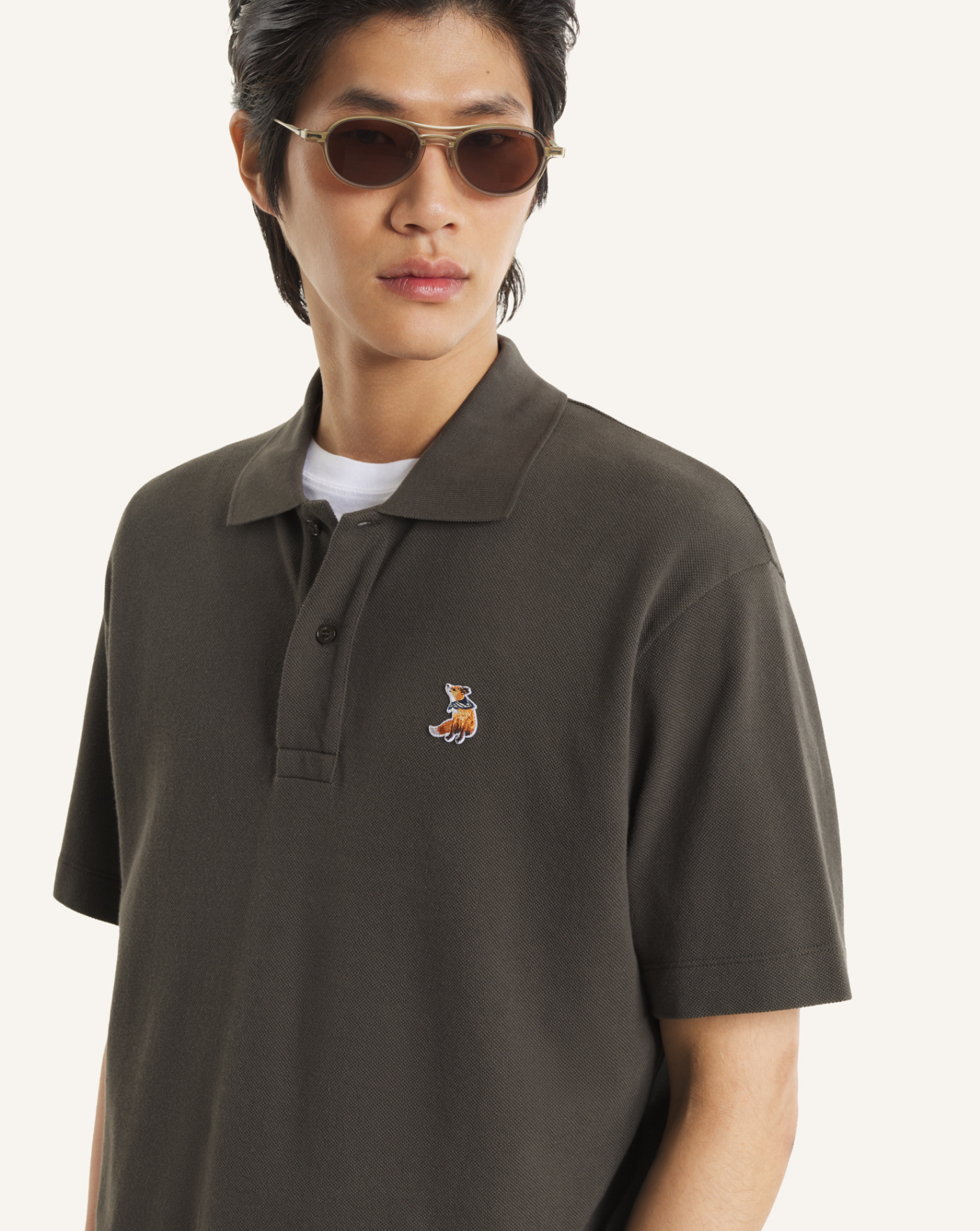 Polo Maison Kitsune Dreaming Fox QM00201KP0001 0453 MAISON KITSUNE