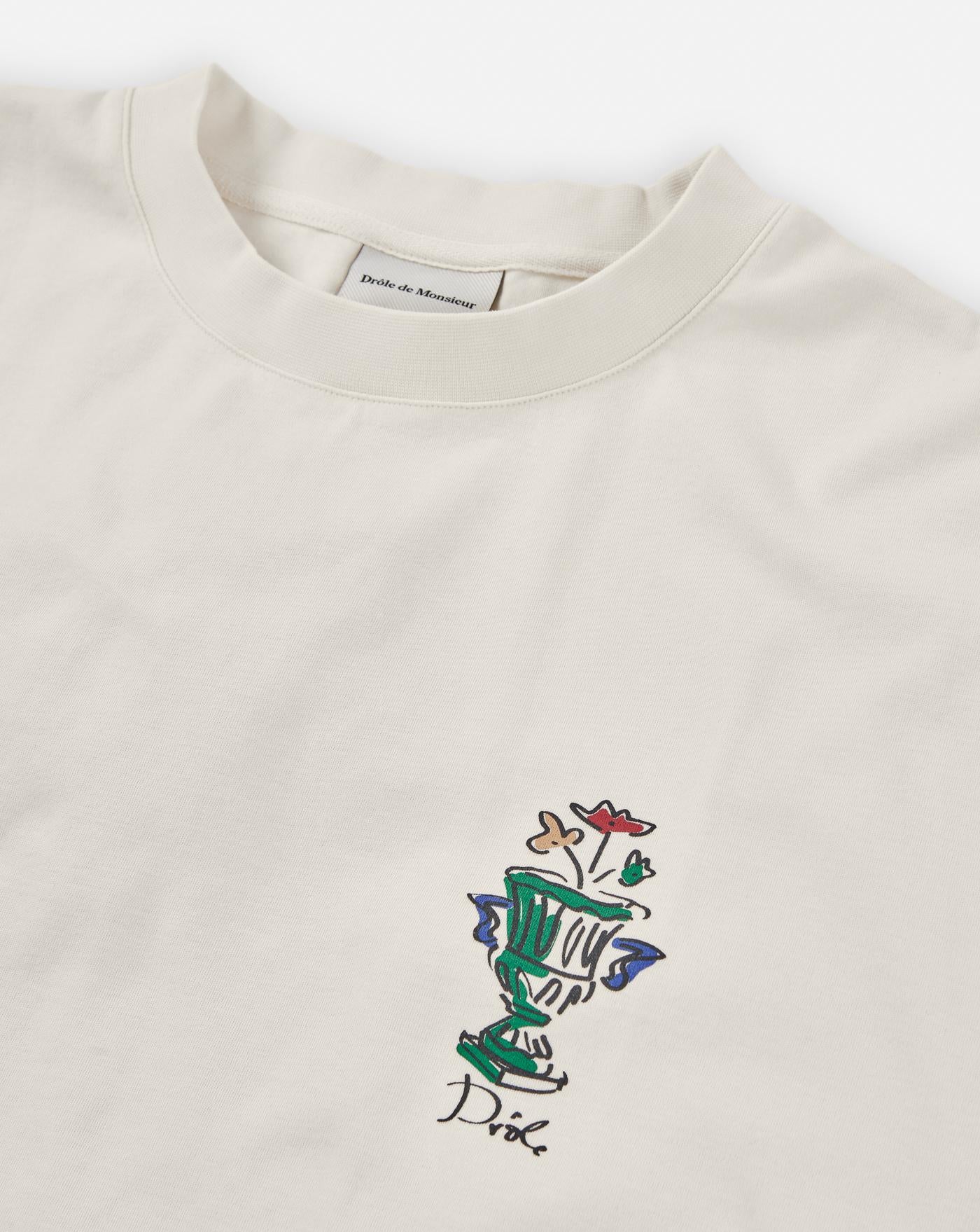 Camiseta Drole de Monsieur Le T-Shirt Slogan Vase TS225 CO002 CM CREAM DROLE DE MONSIEUR