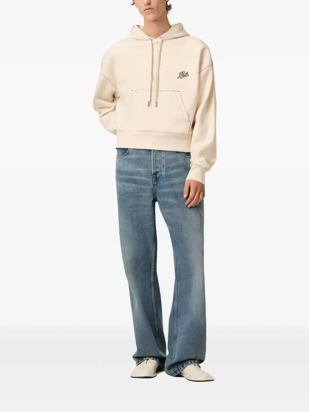 Sudadera Ami Paris Logo HSW229JE0098 WHITE CREAM AMI PARIS