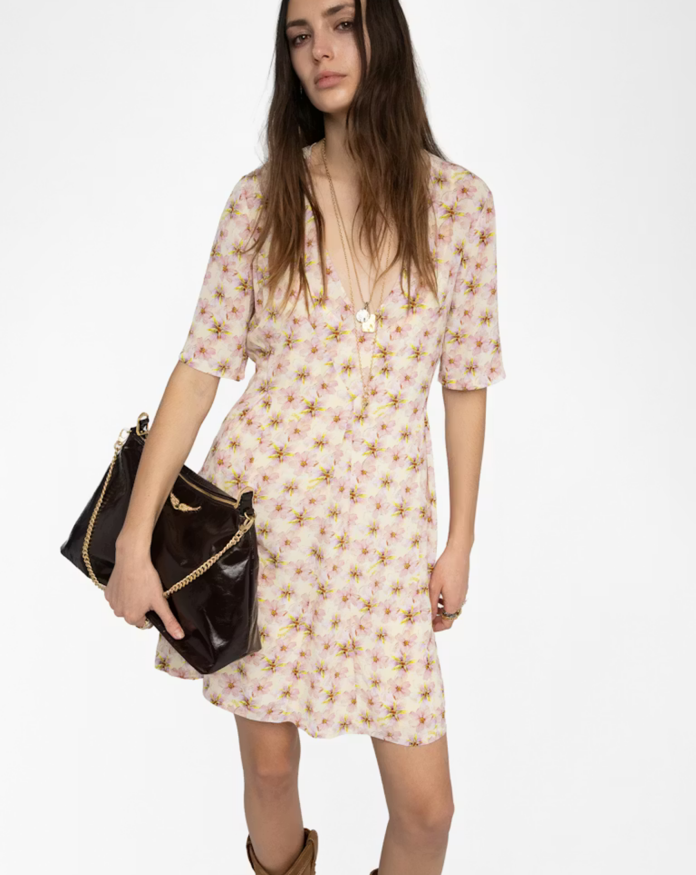 Vestido Zadig & Voltaire Rodalas Smooth Mirror Flowers WWDR02634 716 ZADIG & VOLTAIRE