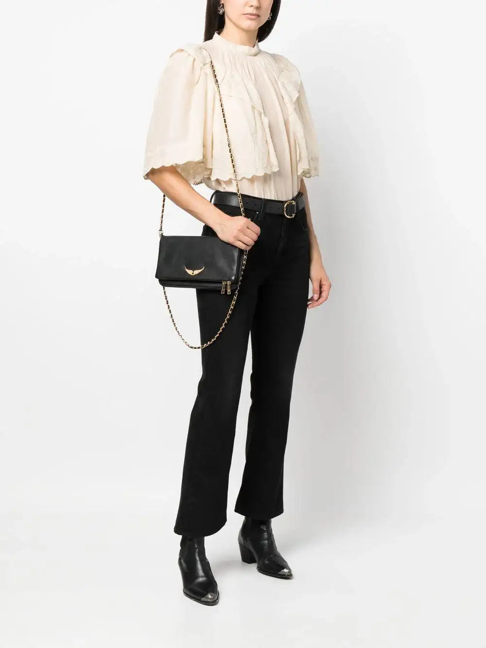 Bolso Zadig & Voltaire Rock Grained Leather LWBA00001 NOIR GOLD 008 ZADIG & VOLTAIRE