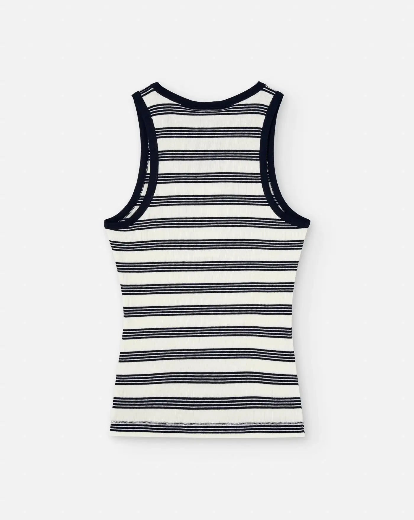 Top Ganni Striped Soft Cotton Rib Tank Top T4144 683 GANNI