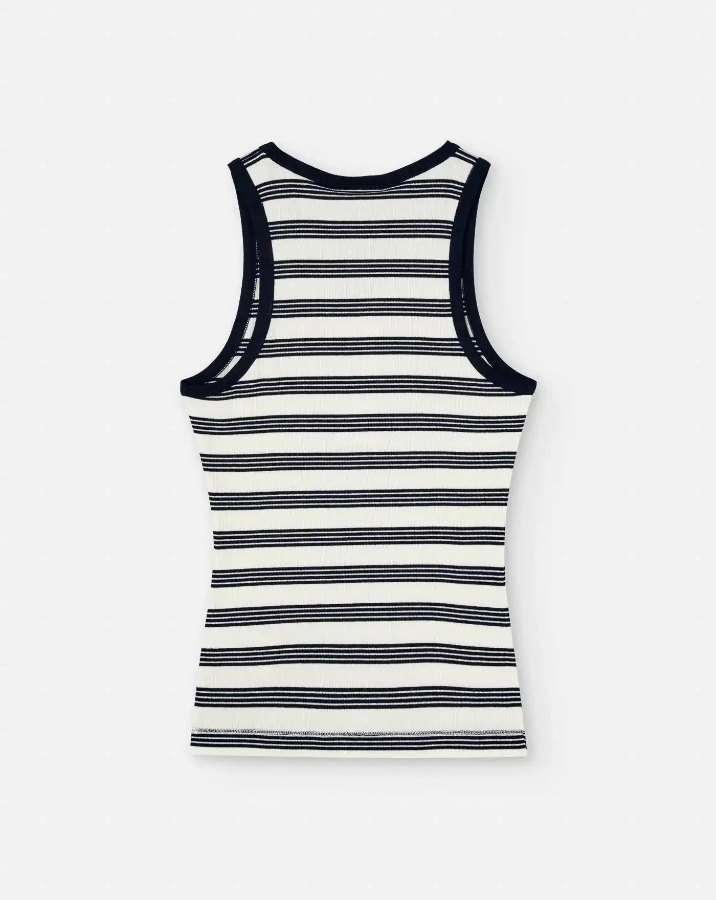 Top Ganni Striped Soft Cotton Rib Tank Top T4144 683 GANNI