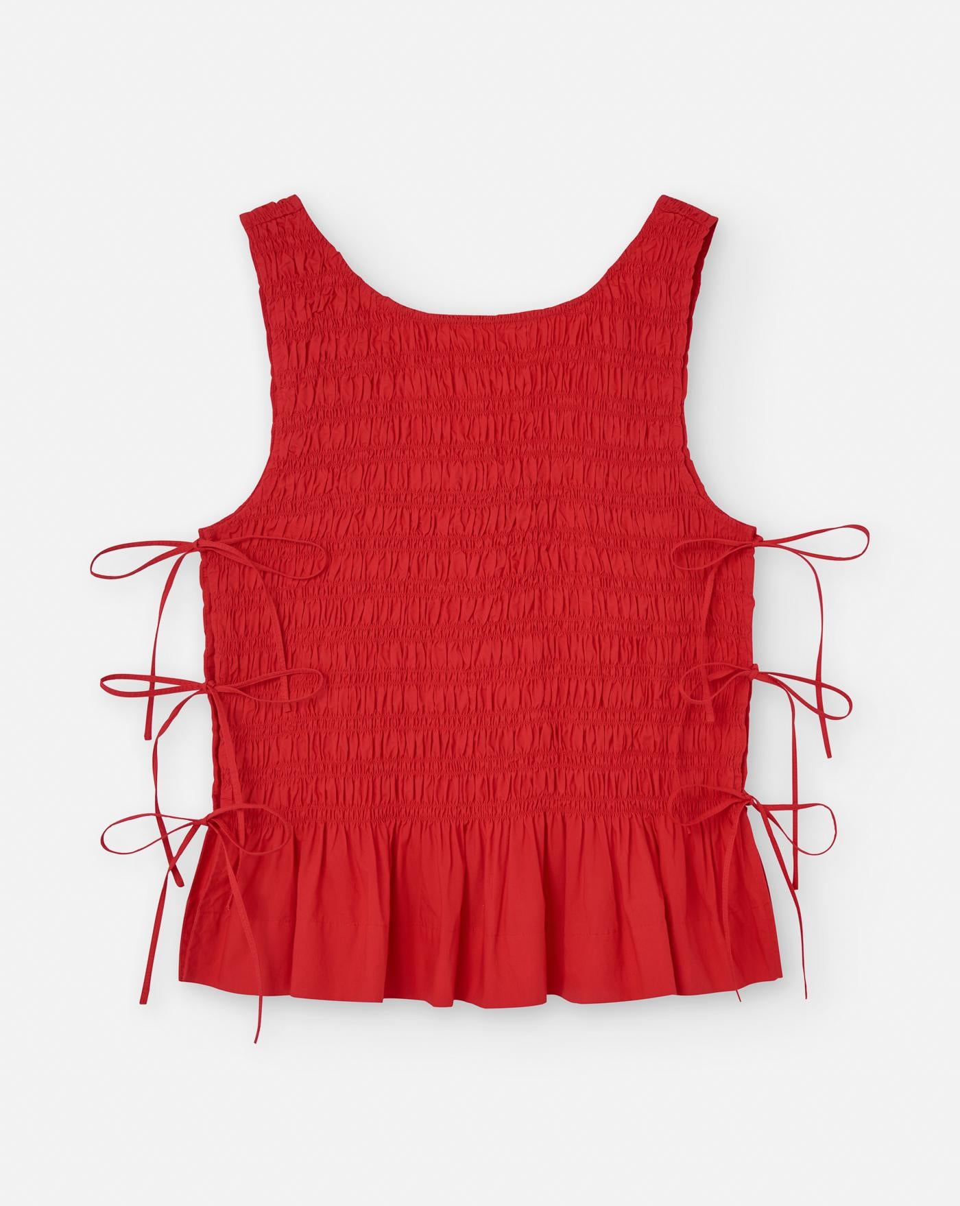 Top Ganni Cotton Poplin Smock W0904 474 GANNI