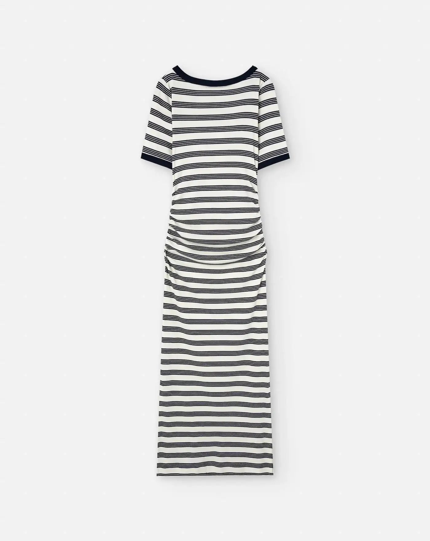 Vestido Ganni Striped Soft Cotton Rib Short Sleeve Dress T4147 683 GANNI