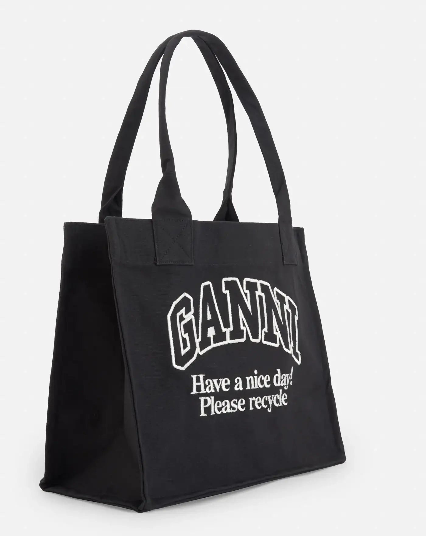 Bolso Ganni Large Easy Shopper Contrasted Logo A6647 252 GANNI