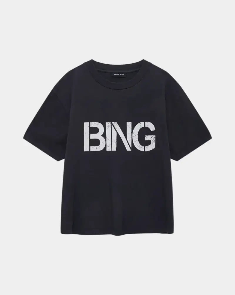 Camiseta Anine Bing Wagner Tee Stencil A0812382 VTG3VINTAGE BLACK ANINE BING