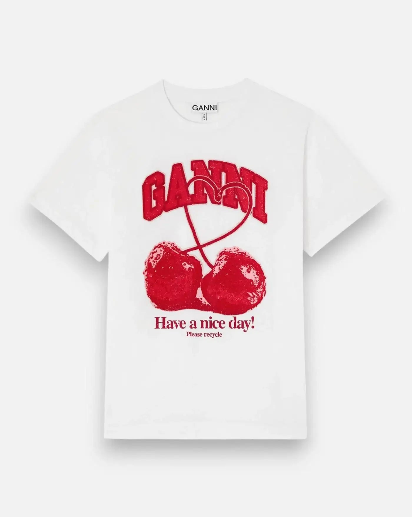 Camiseta Ganni Basic Cotton Jersey Cherry with Caviar<BR/> A1050247 151 GANNI