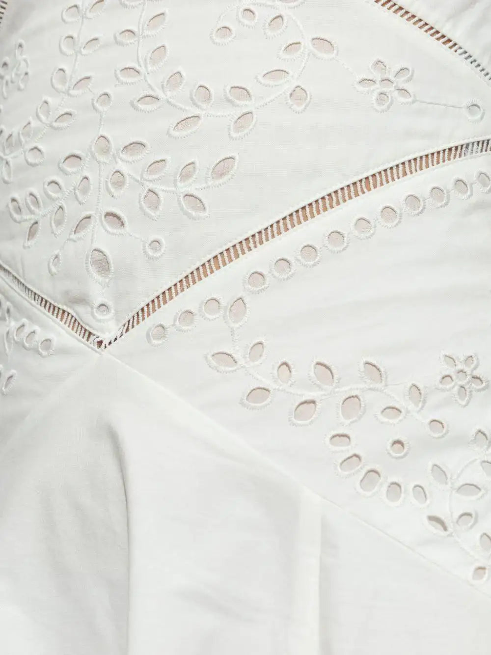 Vestido Self Portrait Cotton Embroidered Mini Dress SS25127M CREAM SELF-PORTRAIT