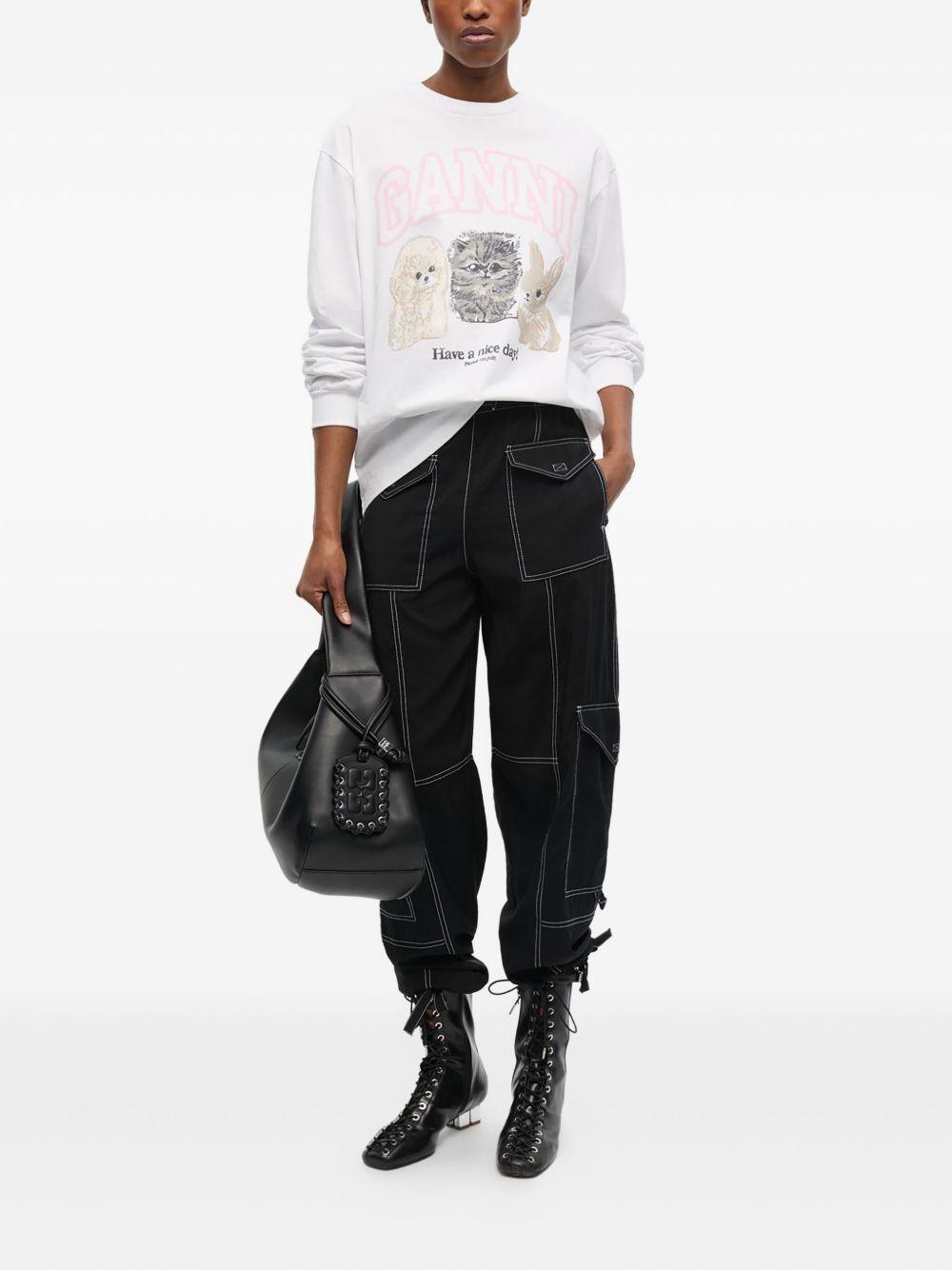 Camiseta Ganni Animals T4275 151 GANNI