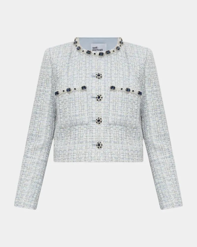 Chaqueta Self Portrait Boucle SS25008J BLUE SELF-PORTRAIT