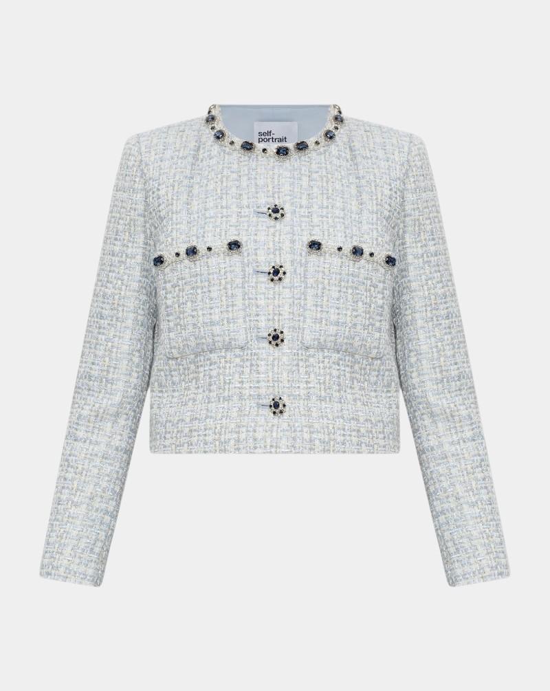 Chaqueta Self Portrait Boucle SS25008J BLUE SELF-PORTRAIT