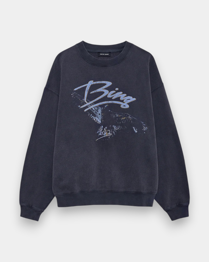 Sudadera Anine Bing Spencer Sweatshirt Eagle A0812161WBL WASHED BLACK ANINE BING