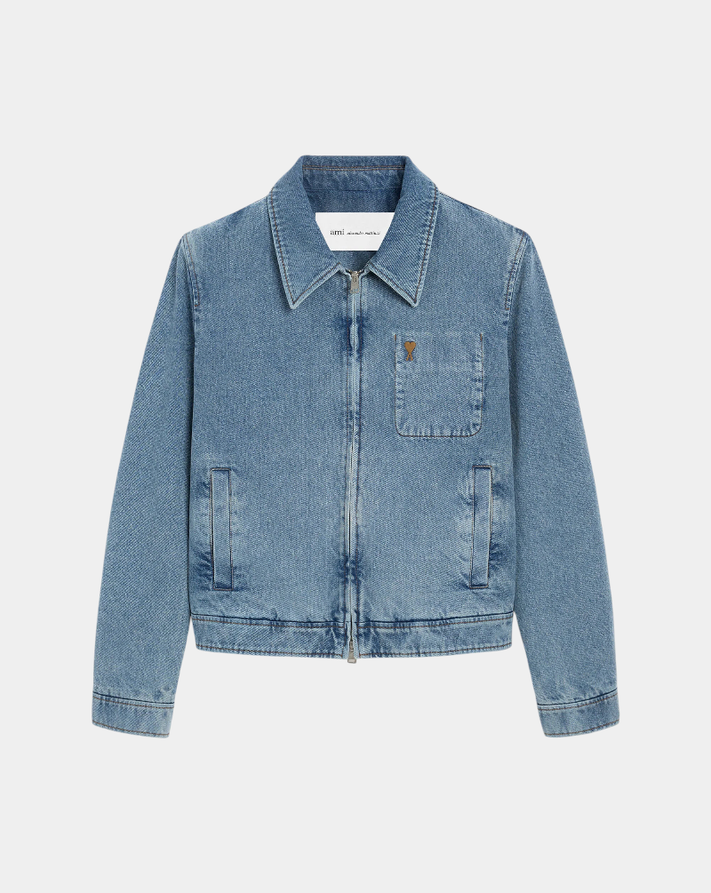 Chaqueta Ami Paris Contrasted Ami de Coeur ZIpped HJK835DE0046 480 AMI PARIS